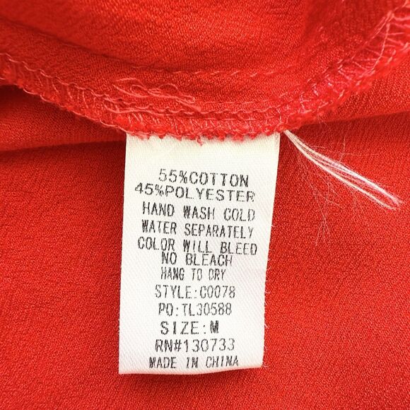 Umgee Mini Tunic Dress Womens Medium Red Embroidered Short Sleeve  Boho Artsy - Picture 7 of 10